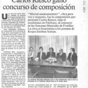 Carlos Riesco ganó concurso de composición.