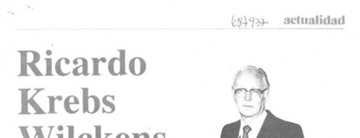 Ricardo Krebs Wilckens, Premio Nacional de Historia 1982