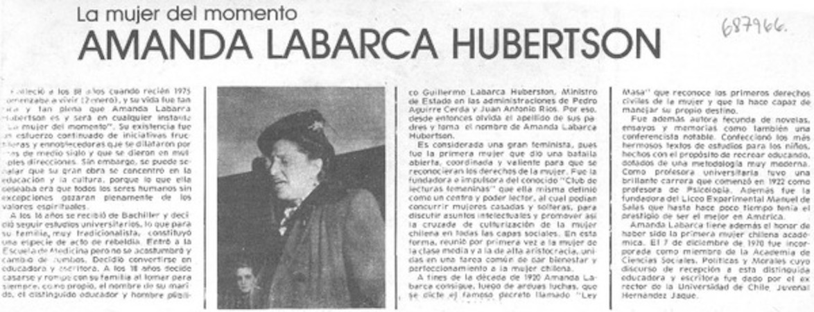 Amanda Labarca Hubertson.