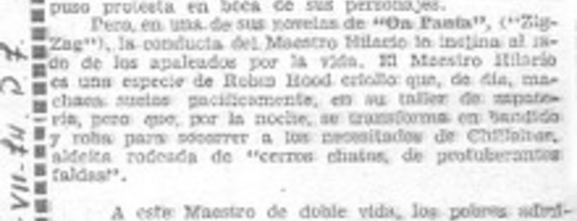 On Panta y el maestro Hilario