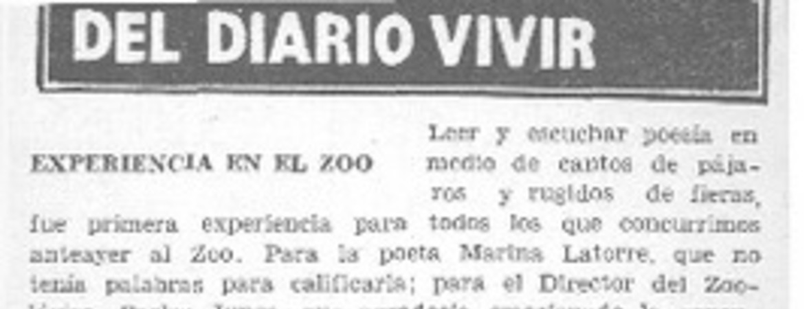 Experiencia en el zoo