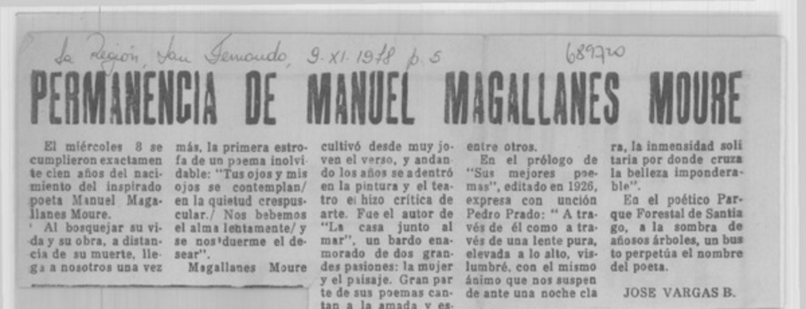 Permanencia de Manuel Magallanes Moure