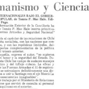 Las Relaciones internacionales bajo el gobierno de la unidad popular.