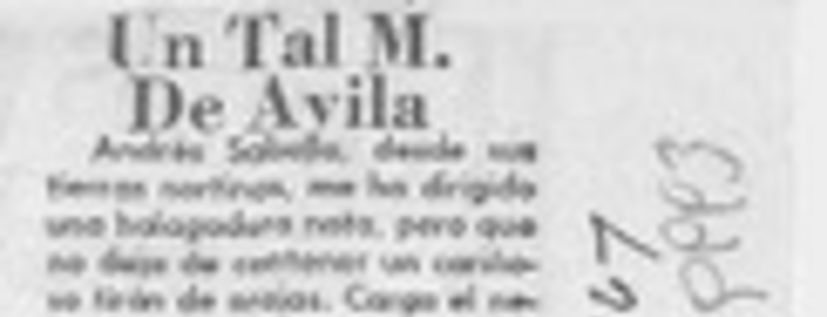 Un tal M. de Avila