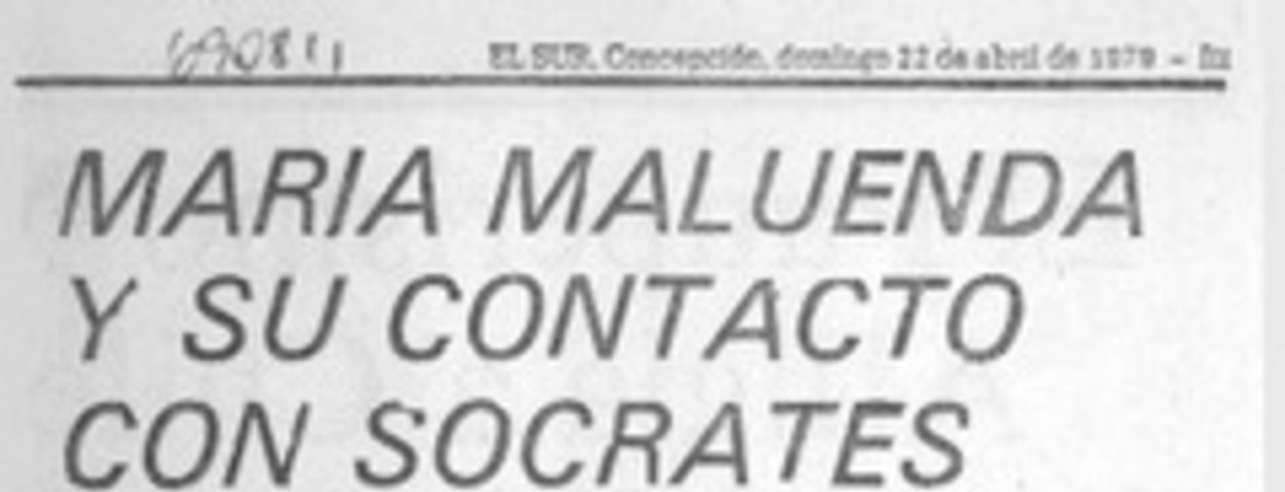 María Maluenda y su contacto con Sócrates.
