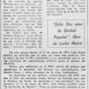 Chile: dos años de unidad popular