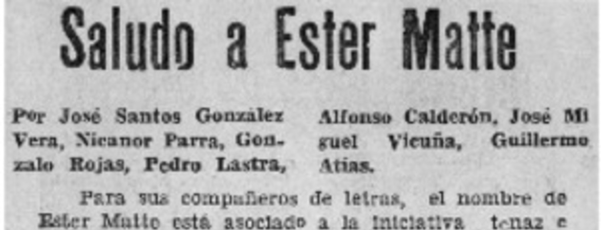 Saludo a Ester Matte