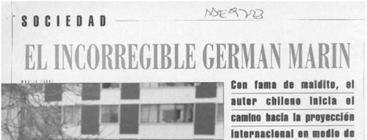 El incorregible Germán Marín  [artículo] Sonia Lira.