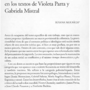 El sentimiento de abandono en los textos de Violeta Parra y Gabriela Mistral  [artículo] Susana Munnich.