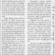 Evocando a Barros Arana  [artículo] Fernando Arriagada Cortés.