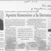 Aporte femenino a la literatura regional  [artículo].