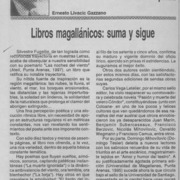 Libros magallánicos, suma y sigue  [artículo] Ernesto LIvacic Gazzano.