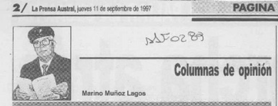 Un amable aniversario  [artículo] Marino Muñoz Lagos.