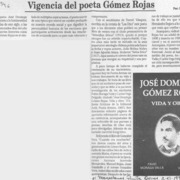 Vigencia del poeta Gómez Rojas  [artículo] Marino Muñoz Lagos.