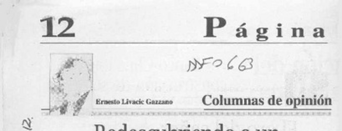 Redecubriendo a un poeta excepcional  [artículo] Ernesto Livacic Gazzano.
