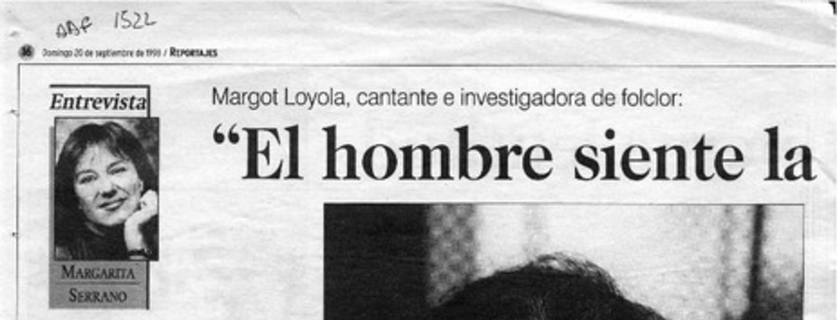 "El hombre siente la tierra en mí"  [artículo] Margarita Serrano.
