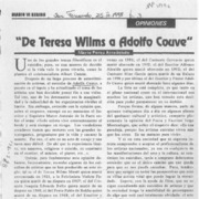 "De Teresa Wilms Montt a Adolfo Couve"