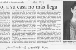 Bolaño, a su casa no más llega