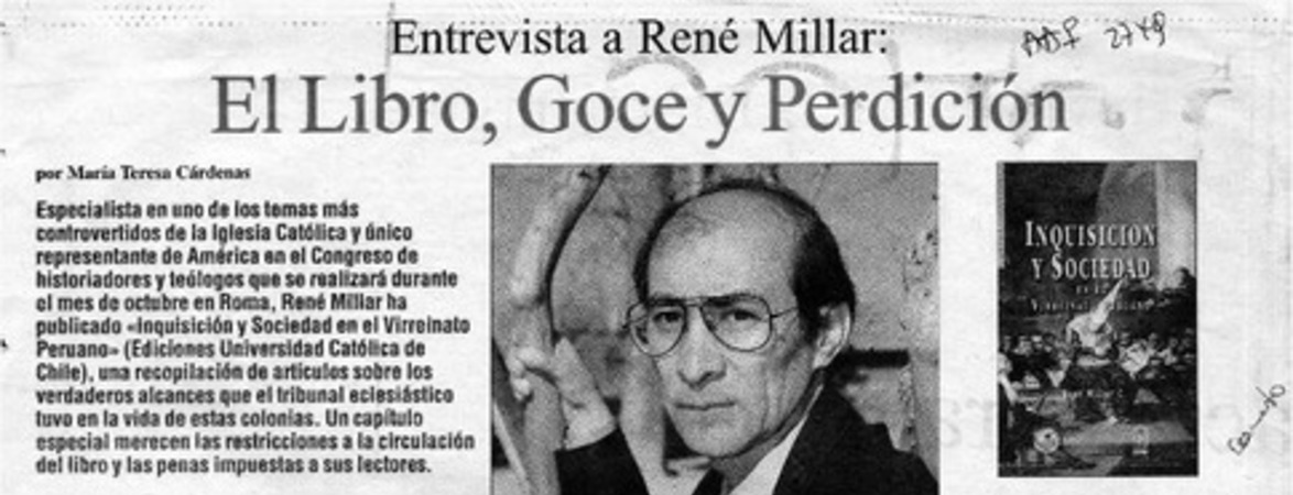 El libro, goce y perdición  [artículo] María Teresa Cárdenas.