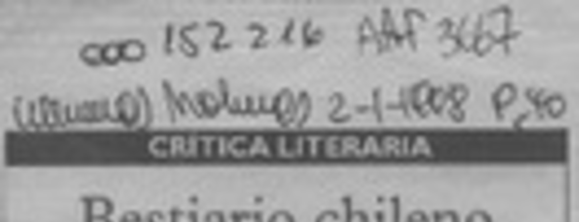 Bestiario chileno  [artículo] Milton Aguilar.