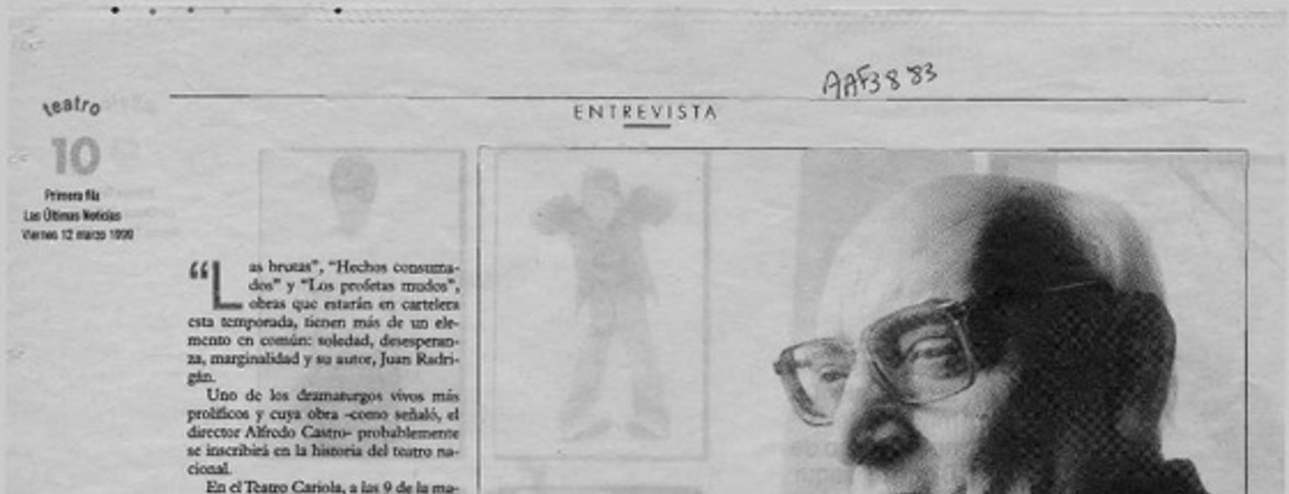 "Escribo como por estupor"  [artículo] Marcia Ramírez.