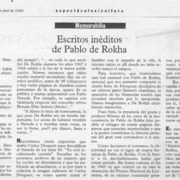 Escritos inéditos de Pablo de Rokha  [artículo] Filebo.