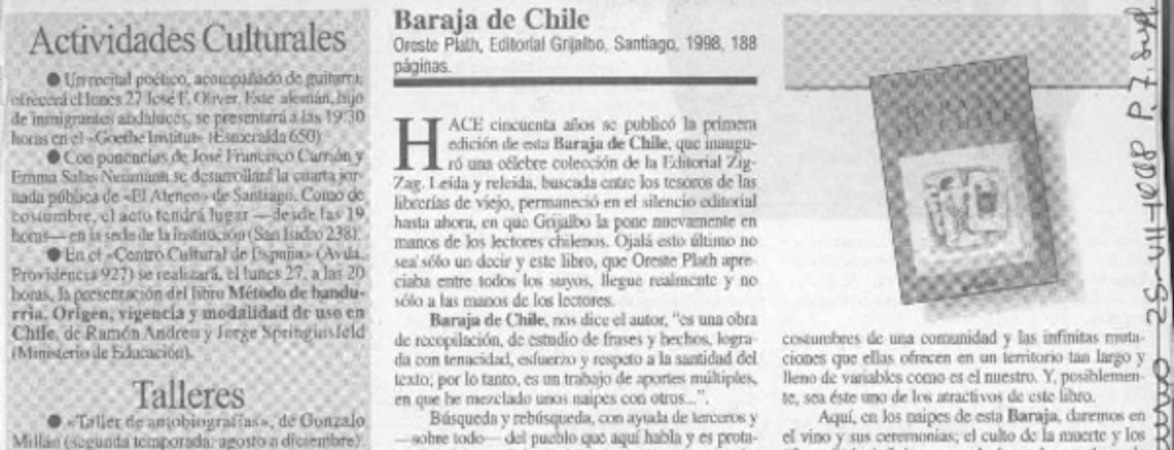Baraja de Chile  [artículo] Hernán Poblete Varas.