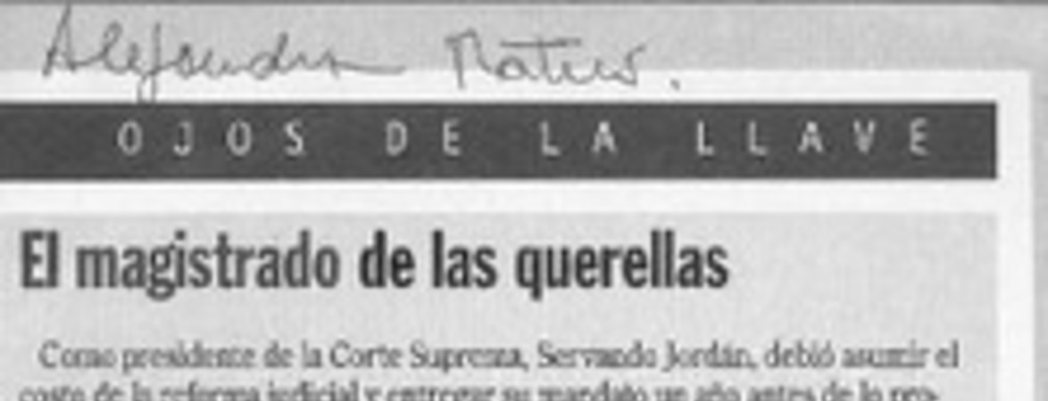 El Magistrado de las querellas  [artículo].