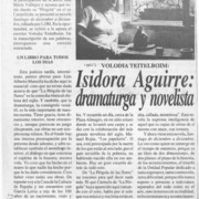 Isidora Aguirre, dramaturga y novelista  [artículo].