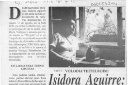 Isidora Aguirre, dramaturga y novelista  [artículo].
