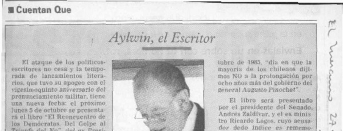 Aylwin, el escritor  [artículo].
