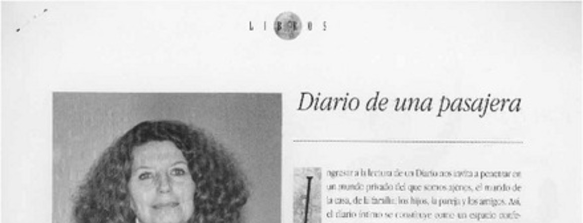 Diario de una pasajera  [artículo] Loreto Chávez.