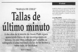 Tallas de último minuto  [artículo] Roberto Merino.