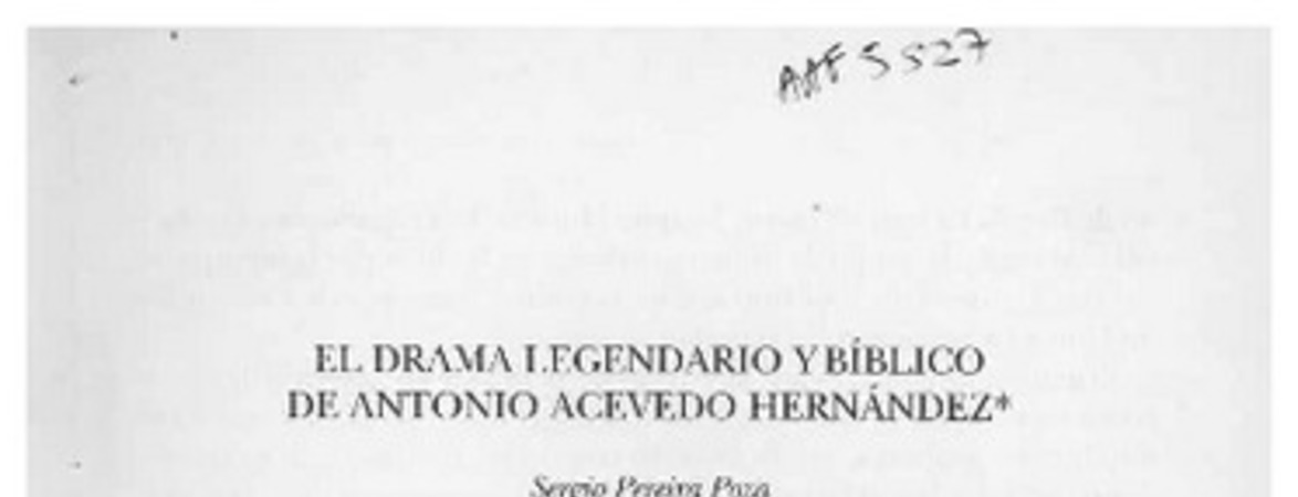El drama legendario y bíblico de Antonio Acevedo Hernández