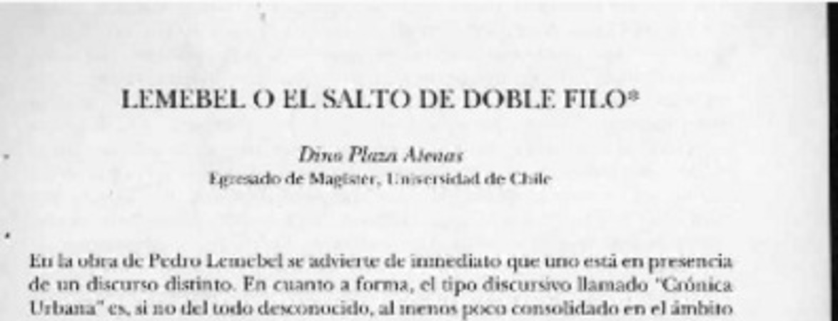 Lemebel o el salto de doble filo