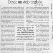 Desde un viejo tinglado  [artículo] Marino Muñoz Lagos.