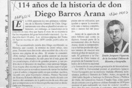 114 años de la historia de don Diego Barros Arana  [artículo] Zenón Jorquera Figueroa.