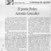 El poeta Pedro Antonio González  [artículo] Marino Muñoz Lagos.