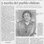 Al Rescate de la memoria oral y escrita del pueblo chileno  [artículo].