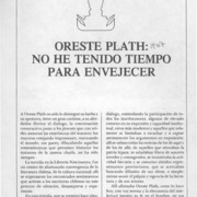 Oreste Plath, "No he tenido tiempo para envejecer"  [artículo].