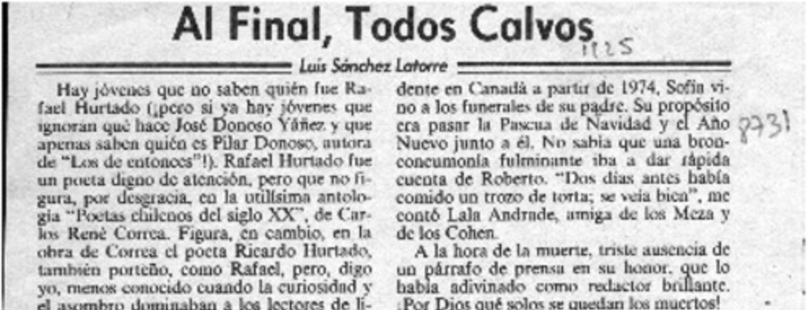 Al final, todos calvos  [artículo] Luis Sánchez Latorre.