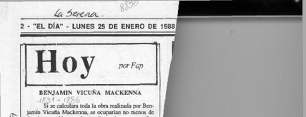 Benjamín Vicuña Mackenna  [artículo] Fap.