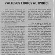 Oreste Plath donó valiosos libros al Iproch  [artículo].