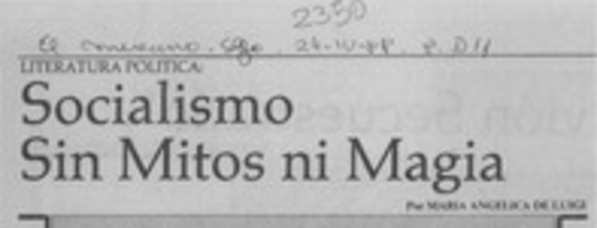 Socialismo sin mitos ni magia