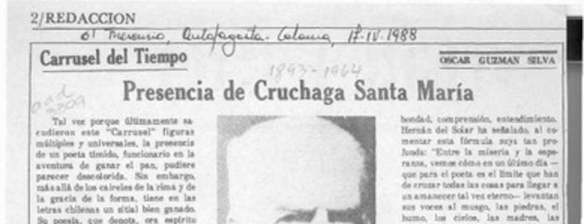 Presencia de Cruchaga Santa María