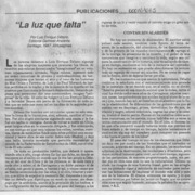 "La luz que falta"  [artículo] A. C.
