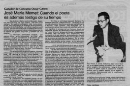 José María Memet, cuando el poeta es además testigo de su tiempo  [artículo].