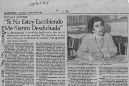 Isidora Aguirre, "Si no estoy escribiendo me siento desdichada"  [artículo] Susana Ponce de León G.