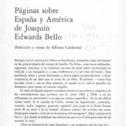 Páginas sobre España y América de Joaquín Edwards Bello