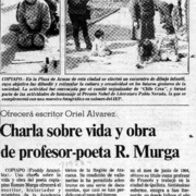 Charla sobre vida y obra de profesor-poeta R. Murga  [artículo] Freddy Arancibia.